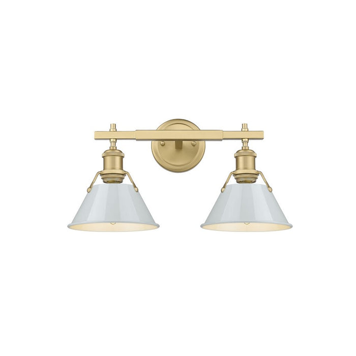 Golden Orwell 2-Light Vanity Light, Champagne Bronze/Dusky Blue - 3306-BA2BCB-DB