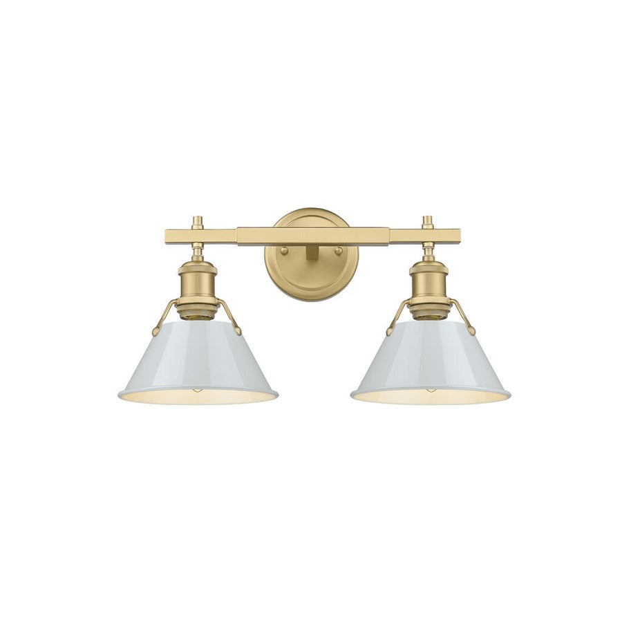 Golden Orwell 2-Light Vanity Light, Champagne Bronze/Dusky Blue - 3306-BA2BCB-DB