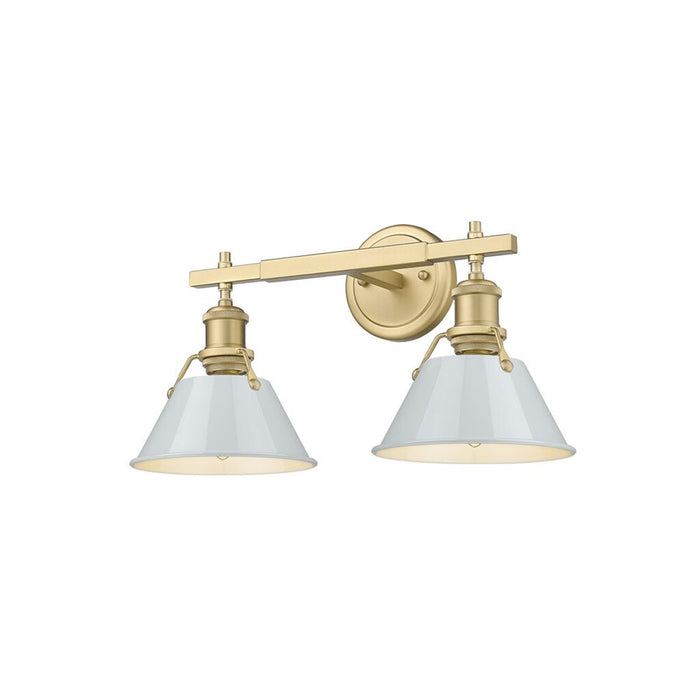 Golden Orwell 2-Light Vanity Light, Champagne Bronze/Dusky Blue