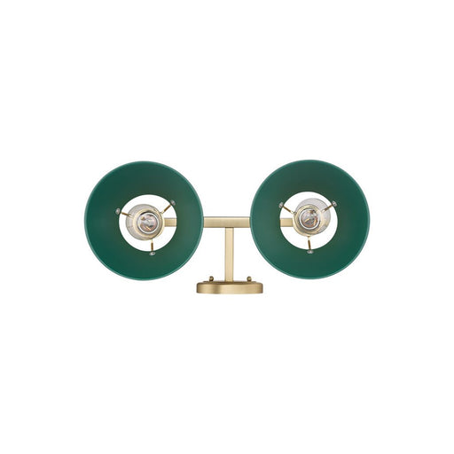 Golden Orwell 2-Light Vanity Light, Champagne Bronze/Pine Green