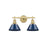 Golden Orwell 2-Light Vanity Light, Champ Bronze/Matte Navy - 3306-BA2BCB-NVY