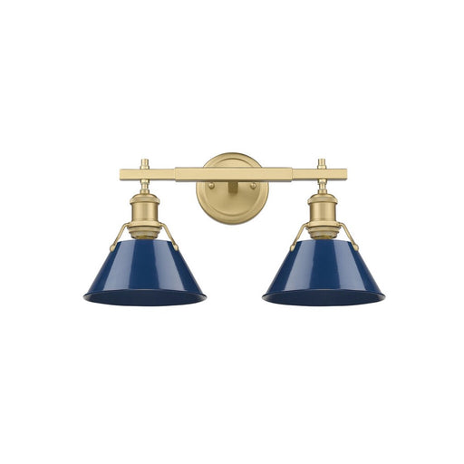 Golden Orwell 2-Light Vanity Light, Champ Bronze/Matte Navy - 3306-BA2BCB-NVY