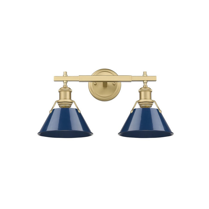 Golden Orwell 2-Light Vanity Light, Champ Bronze/Matte Navy - 3306-BA2BCB-NVY