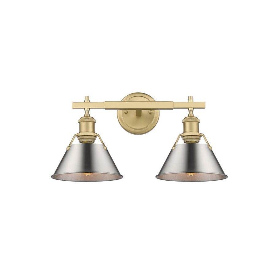 Golden Orwell 2-Light Vanity, Brushed Champagne Bronze/Pewter - 3306-BA2BCB-PW