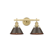 Golden Orwell 2-Light Vanity, Champagne Bronze/Rubbed Bronze - 3306-BA2BCB-RBZ