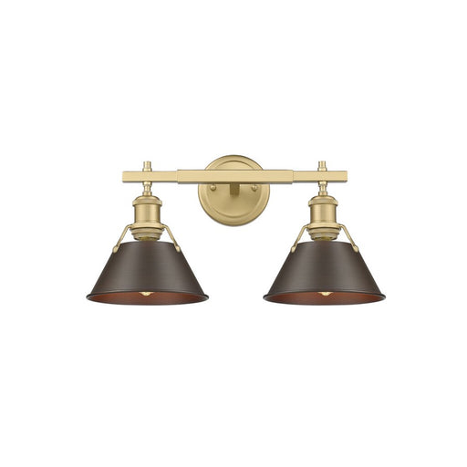 Golden Orwell 2-Light Vanity, Champagne Bronze/Rubbed Bronze - 3306-BA2BCB-RBZ
