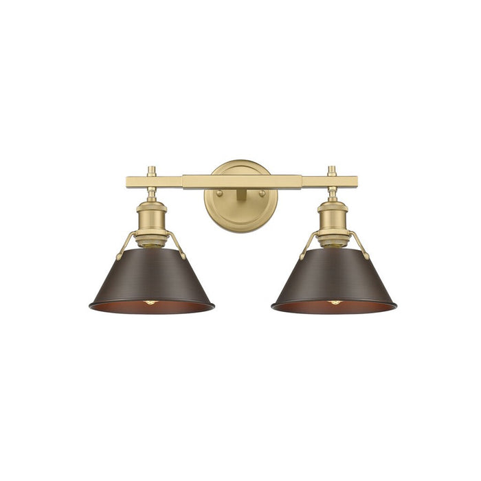 Golden Orwell 2-Light Vanity, Champagne Bronze/Rubbed Bronze - 3306-BA2BCB-RBZ