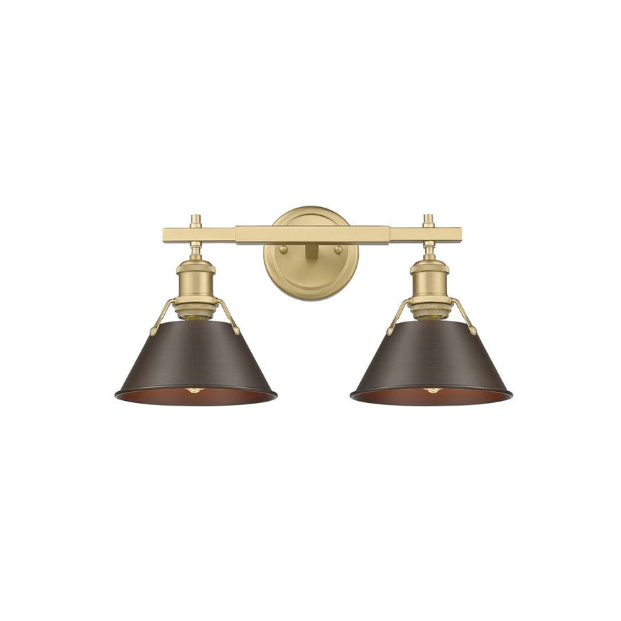 Golden Orwell 2-Light Vanity, Champagne Bronze/Rubbed Bronze - 3306-BA2BCB-RBZ