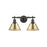 Golden Orwell 2-Light Vanity Light, Matte Black/Champ Bronze - 3306-BA2BLK-BCB
