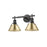 Golden Orwell 2-Light Vanity Light, Matte Black/Champ Bronze