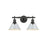 Golden Orwell 2-Light Vanity Light, Matte Black/Dusky Blue - 3306-BA2BLK-DB