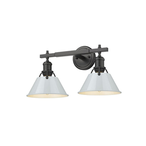 Golden Orwell 2-Light Vanity Light, Matte Black/Dusky Blue