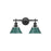 Golden Orwell 2-Light Vanity Light, Matte Black/Pine Green - 3306-BA2BLK-GN