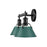 Golden Orwell 2-Light Vanity Light, Matte Black/Pine Green