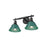 Golden Orwell 2-Light Vanity Light, Matte Black/Pine Green