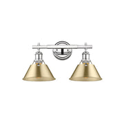 Golden Orwell 2-Light Vanity, Chrome/Brushed Champagne Bronze - 3306-BA2CH-BCB