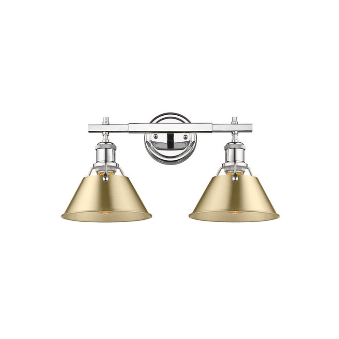 Golden Orwell 2-Light Vanity, Chrome/Brushed Champagne Bronze - 3306-BA2CH-BCB