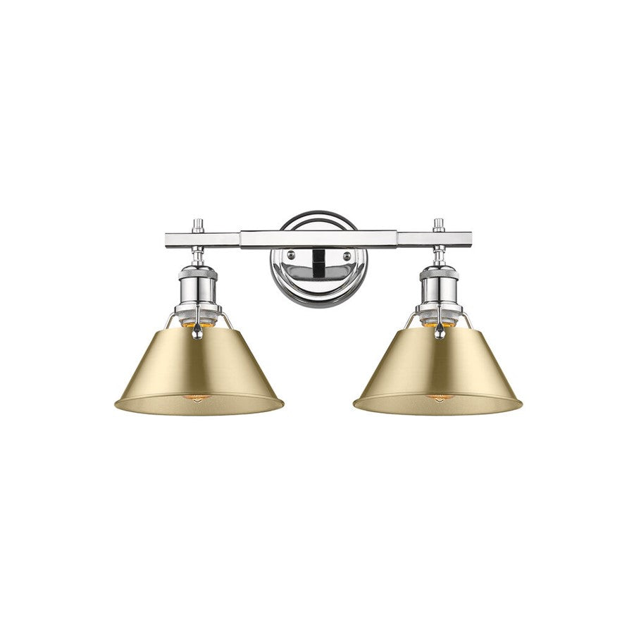 Golden Orwell 2-Light Vanity, Chrome/Brushed Champagne Bronze - 3306-BA2CH-BCB
