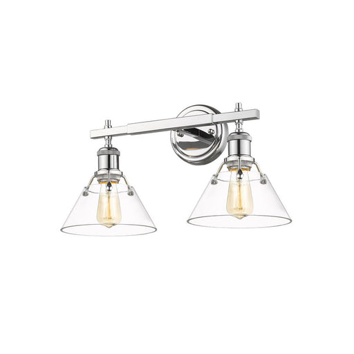 Golden Lighting Orwell 2-Light Vanity Light, Chrome/Clear Glass