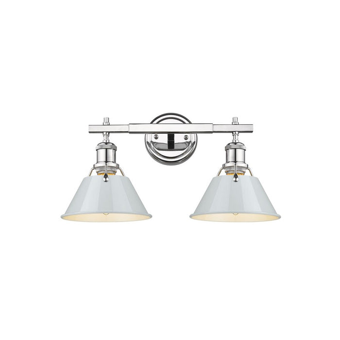 Golden Lighting Orwell 2-Light Vanity Light, Chrome/Dusky Blue - 3306-BA2CH-DB