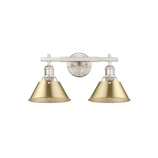 Golden Orwell 2-Light Vanity, Pewter/Brushed Champagne Bronze - 3306-BA2PW-BCB