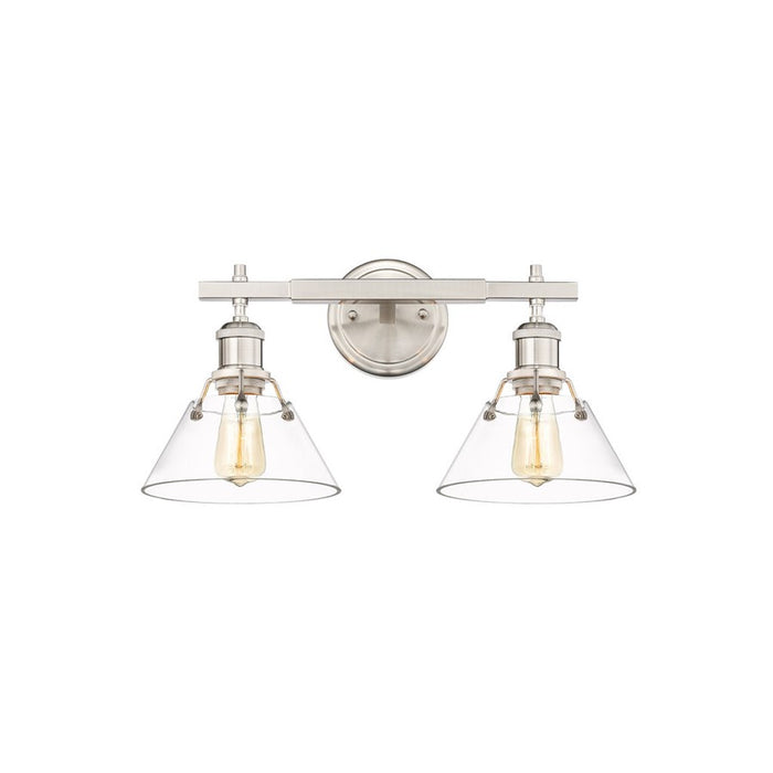 Golden Lighting Orwell 2-Light Vanity Light, Pewter/Clear Glass - 3306-BA2PW-CLR