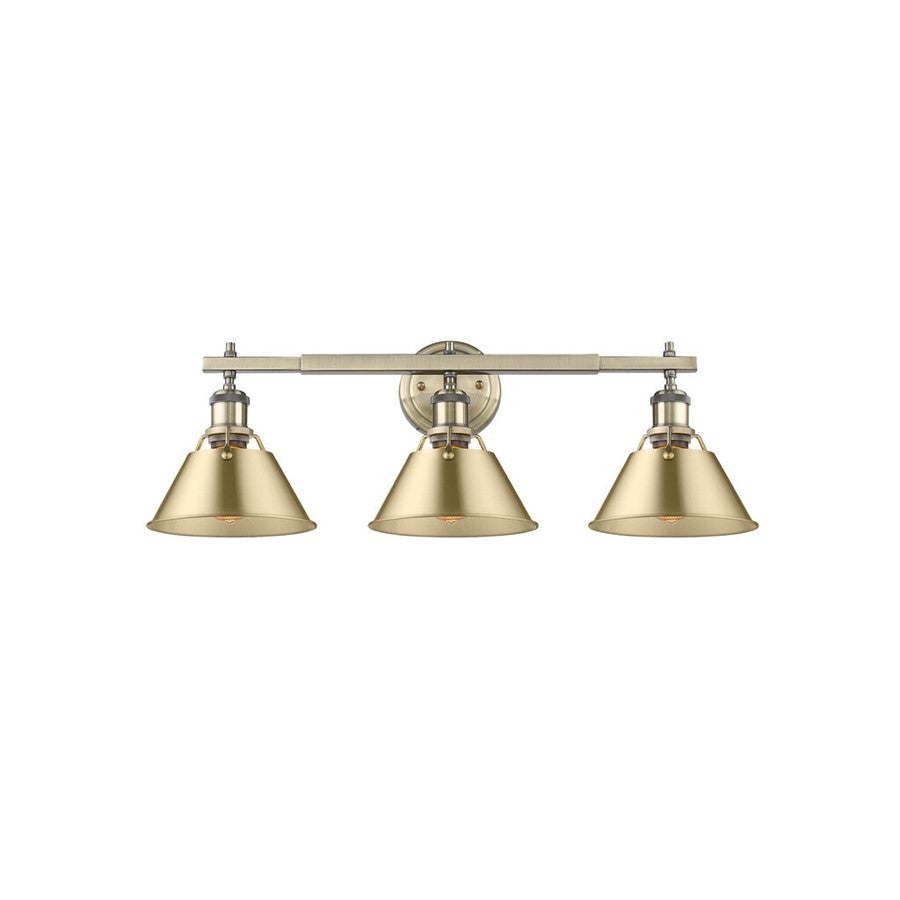Golden Orwell 3-Light Vanity Light, Aged Brass/Champagne Bronze - 3306-BA3AB-BCB