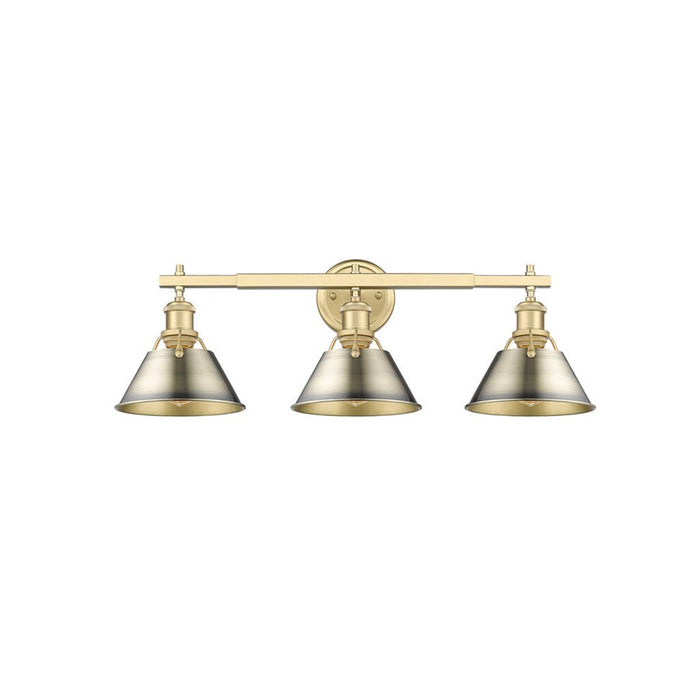 Golden Orwell 3-Light Vanity Light, Champagne Bronze/Aged Brass - 3306-BA3BCB-AB