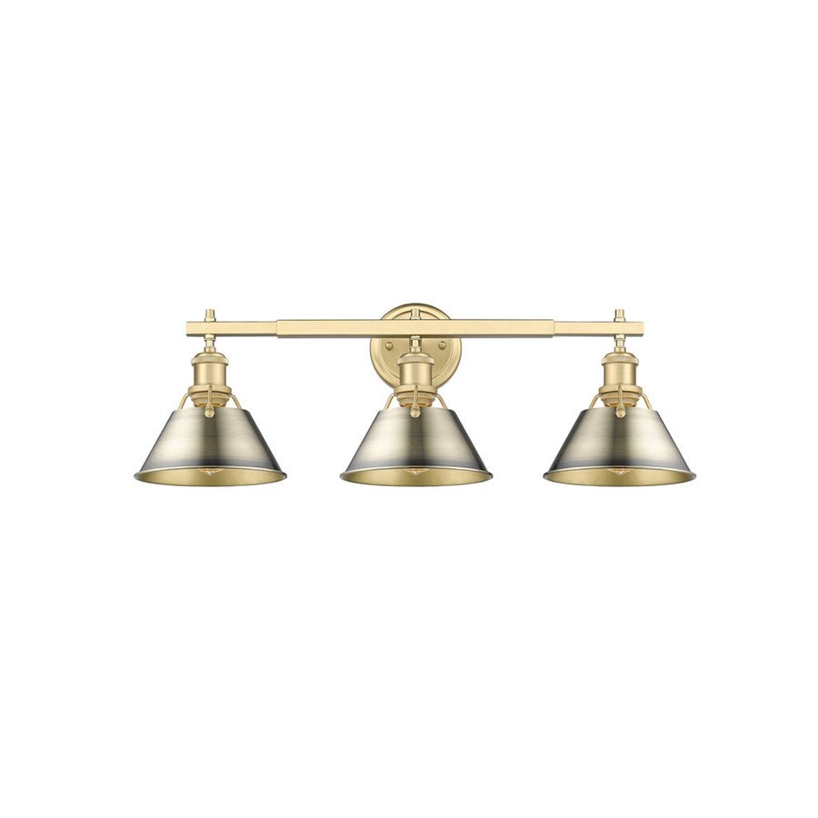 Golden Orwell 3-Light Vanity Light, Champagne Bronze/Aged Brass - 3306-BA3BCB-AB
