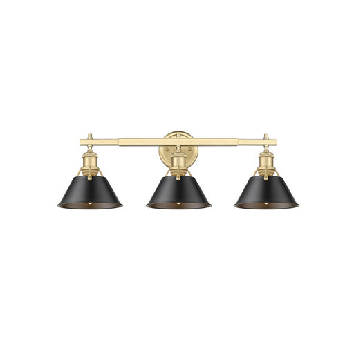 Golden Orwell 3-Lt Vanity Light, Champagne Bronze/Matte Black - 3306-BA3BCB-BLK