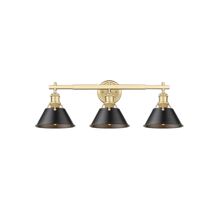 Golden Orwell 3-Lt Vanity Light, Champagne Bronze/Matte Black - 3306-BA3BCB-BLK