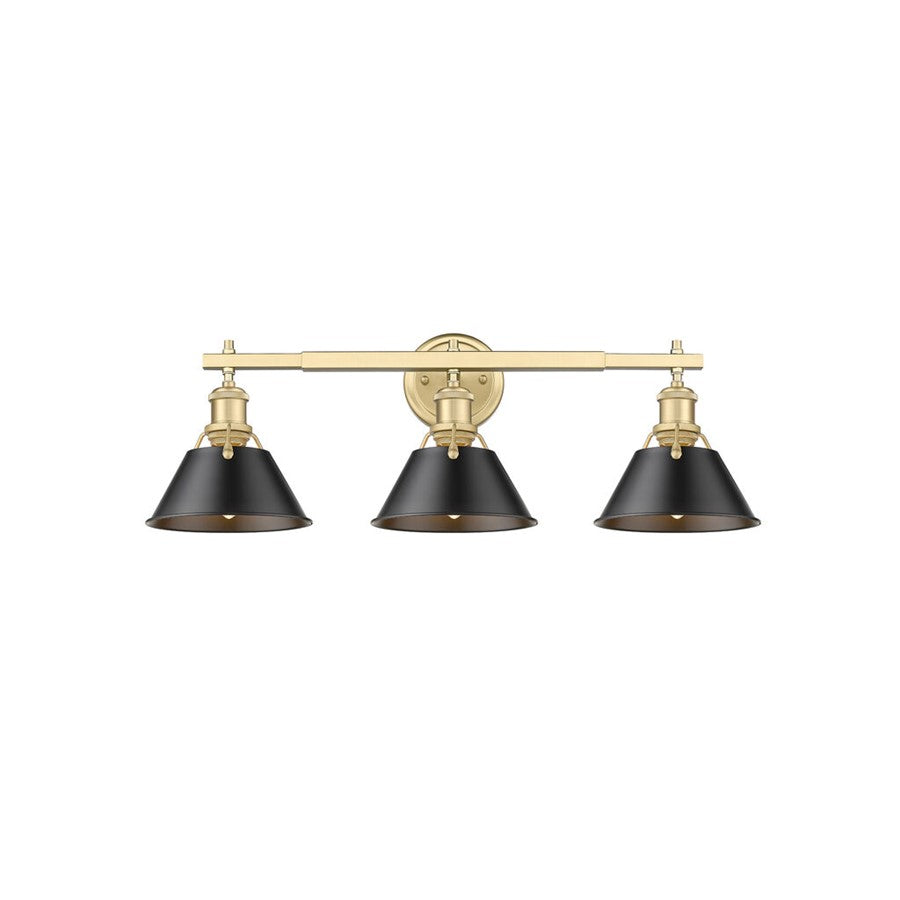 Golden Orwell 3-Lt Vanity Light, Champagne Bronze/Matte Black - 3306-BA3BCB-BLK