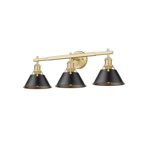 Golden Orwell 3-Lt Vanity Light, Champagne Bronze/Matte Black