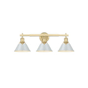 Golden Orwell 3-Light Vanity Light, Champagne Bronze/Dusky Blue - 3306-BA3BCB-DB