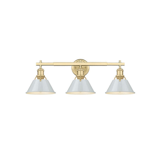 Golden Orwell 3-Light Vanity Light, Champagne Bronze/Dusky Blue - 3306-BA3BCB-DB
