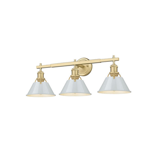 Golden Orwell 3-Light Vanity Light, Champagne Bronze/Dusky Blue