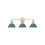 Golden Orwell 3-Light Vanity Light, Champagne Bronze/Pine Green - 3306-BA3BCB-GN