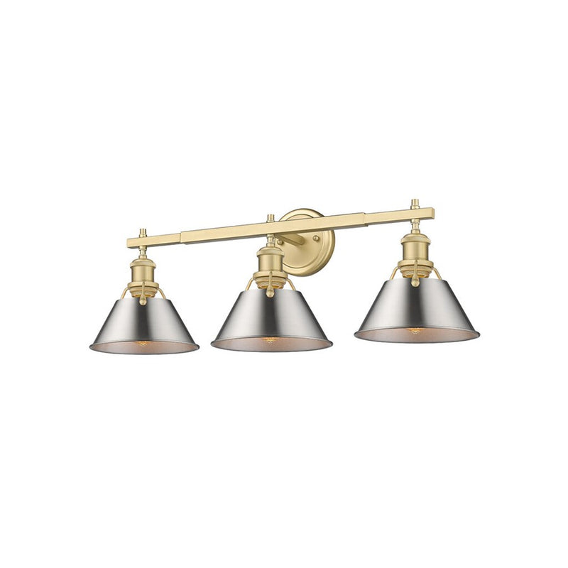 Golden Orwell 3-Light Vanity, Brushed Champagne Bronze/Pewter