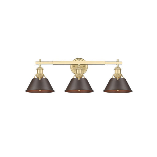 Golden Orwell 3-Light Vanity, Champagne Bronze/Rubbed Bronze - 3306-BA3BCB-RBZ