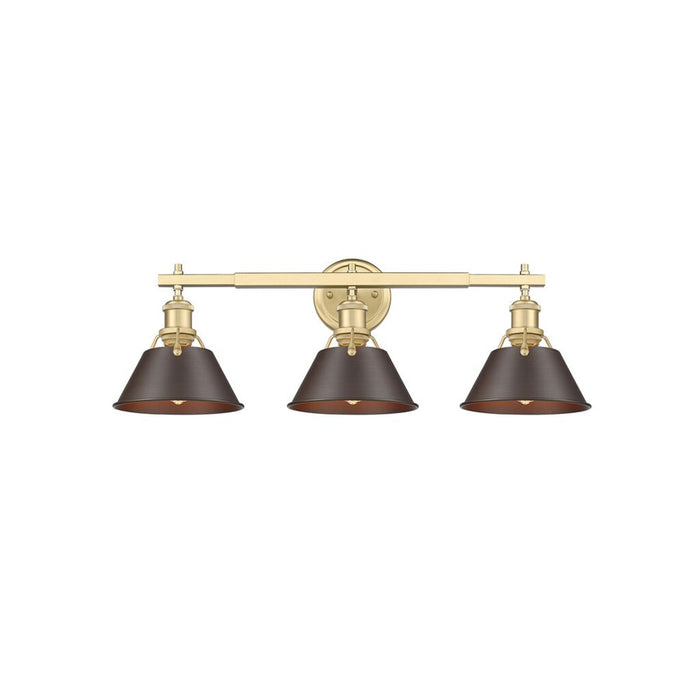 Golden Orwell 3-Light Vanity, Champagne Bronze/Rubbed Bronze - 3306-BA3BCB-RBZ