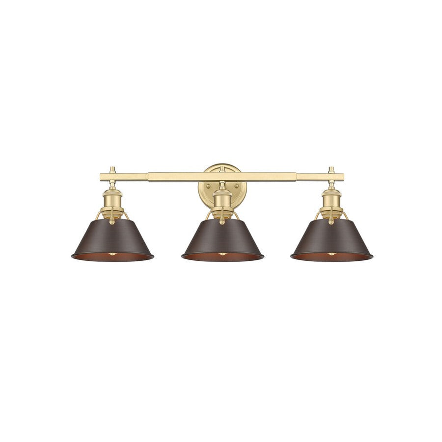 Golden Orwell 3-Light Vanity, Champagne Bronze/Rubbed Bronze - 3306-BA3BCB-RBZ