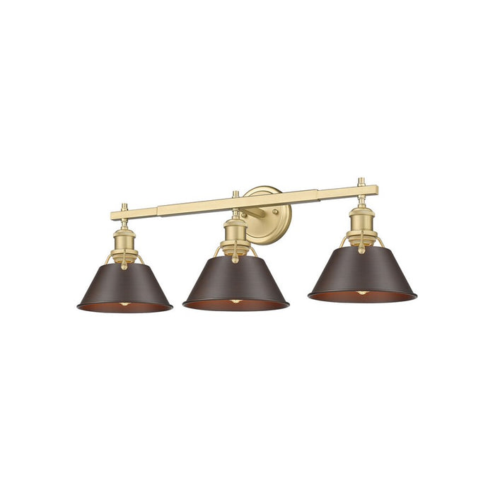 Golden Orwell 3-Light Vanity, Champagne Bronze/Rubbed Bronze