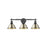 Golden Orwell 3-Light Vanity Light, Matte Black/Aged Brass - 3306-BA3BLK-AB