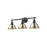 Golden Orwell 3-Light Vanity Light, Matte Black/Aged Brass