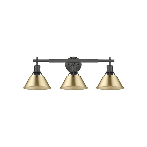 Golden Orwell 3-Lt Vanity Light, Matte Black/Champagne Bronze - 3306-BA3BLK-BCB