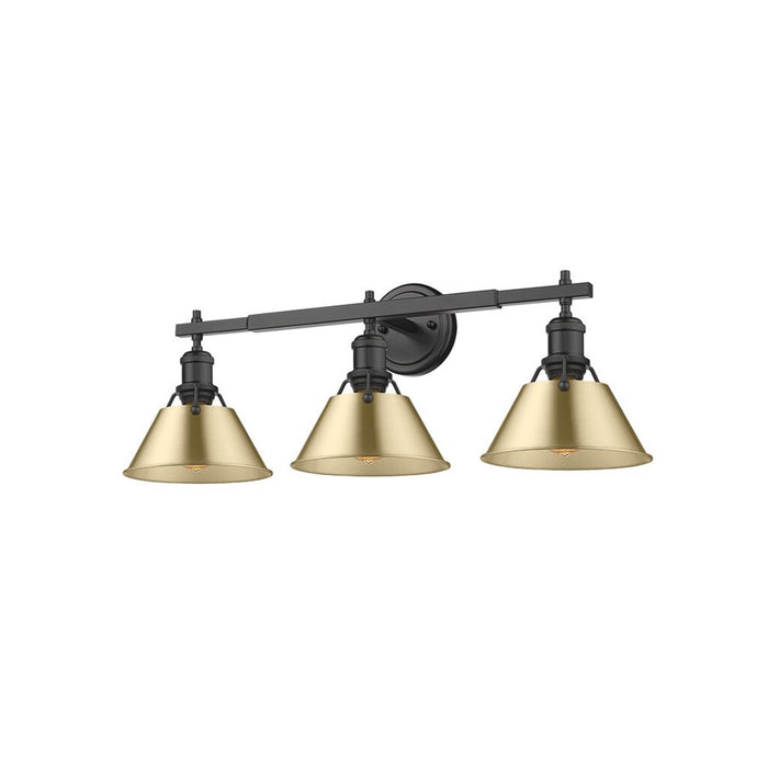 Golden Orwell 3-Lt Vanity Light, Matte Black/Champagne Bronze