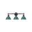 Golden Orwell 3-Light Vanity Light, Matte Black/Pine Green - 3306-BA3BLK-GN
