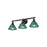 Golden Orwell 3-Light Vanity Light, Matte Black/Pine Green