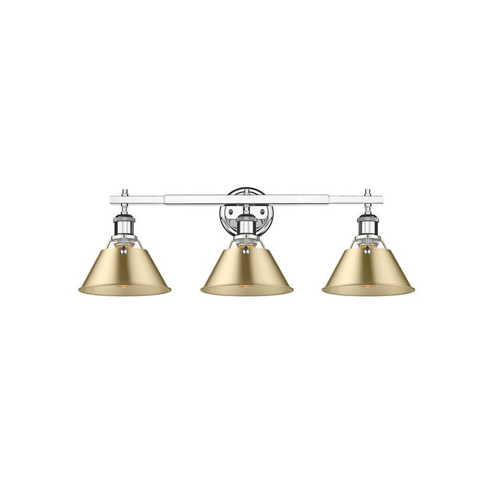 Golden Orwell 3-Light Vanity, Chrome/Brushed Champagne Bronze - 3306-BA3CH-BCB