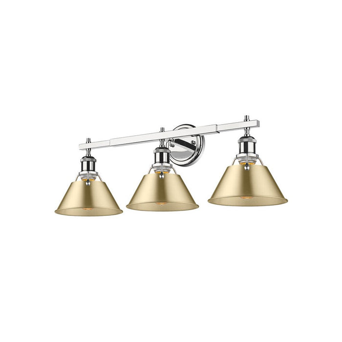 Golden Orwell 3-Light Vanity, Chrome/Brushed Champagne Bronze